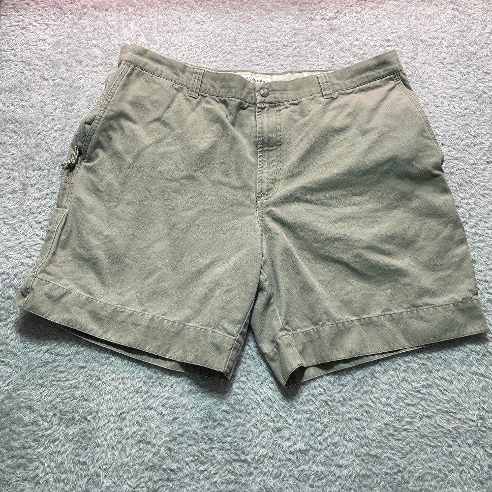 Columbia Mens Canvas Utility Shorts Sage Green Size 40 8 Inch Inseam S04 AM4194